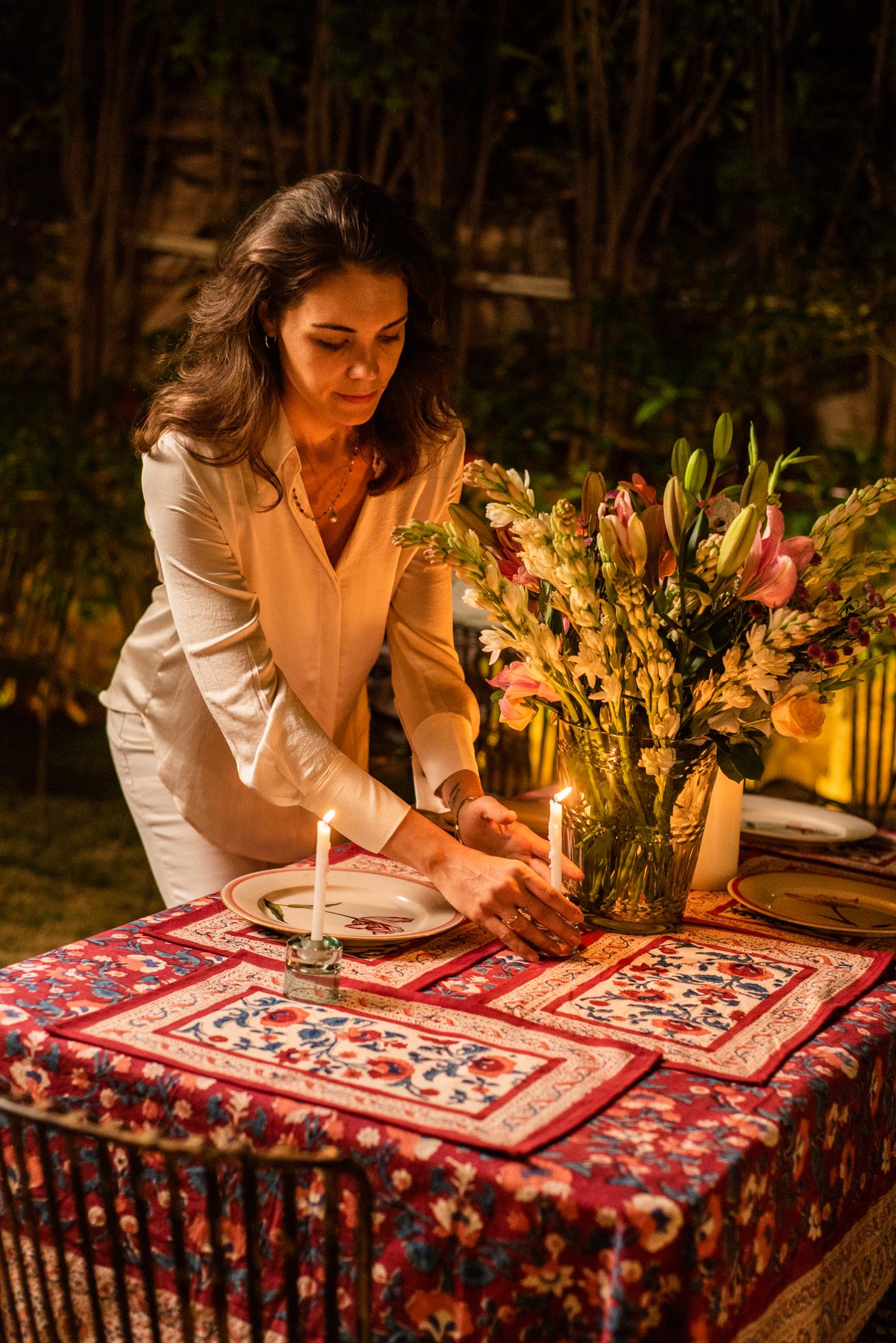 Purple Carnation Mats + napkins