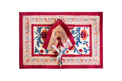 Purple Carnation Mats + napkins