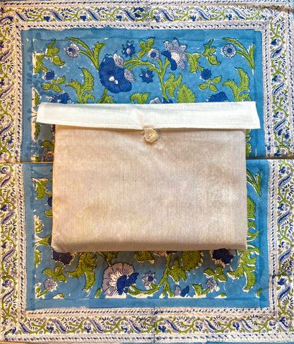 Blue Carnation Mats + napkins
